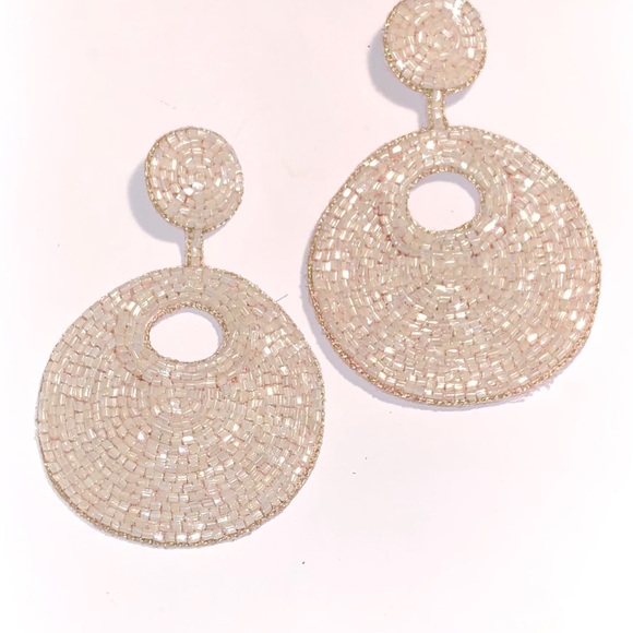 Hand beaded Hoops - Picture 1 of 1